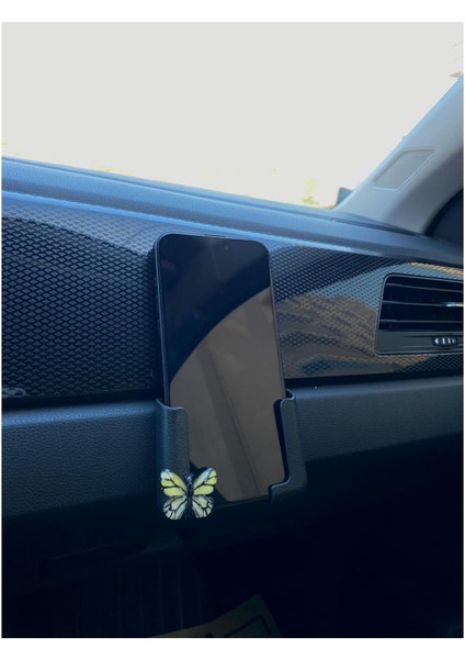 Kelebek Sarı Telefon Tutacağı Standı