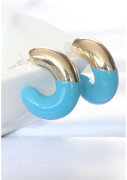 Ccb Mavi Gold Çift Renk Küpe - EBJ240521W24169