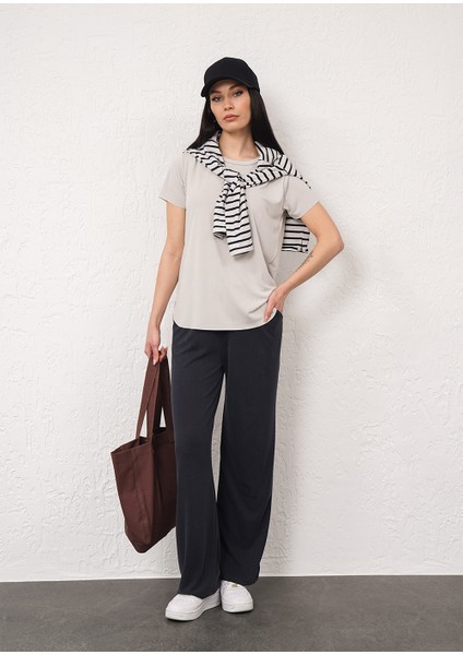 Kısa Kollu Bisiklet Yaka Modal Karışımlı T-Shirt modelleri