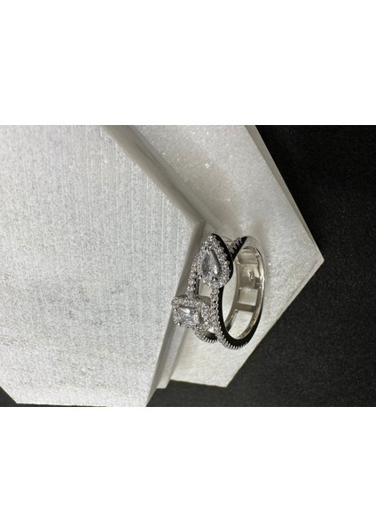 Baget ve Damla Ikili Ithal Gümüş Yüzük modelleri