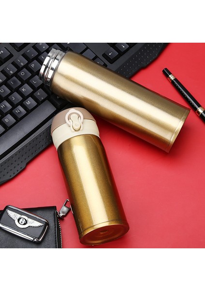 Yaratıcı Sıçrama Fincan 304 Paslanmaz Çelik Yalıtımlı Bardak Çift Katmanlı Araba Iş Hediye Yalıtımlı Su Bardağı (Yurt Dışından)