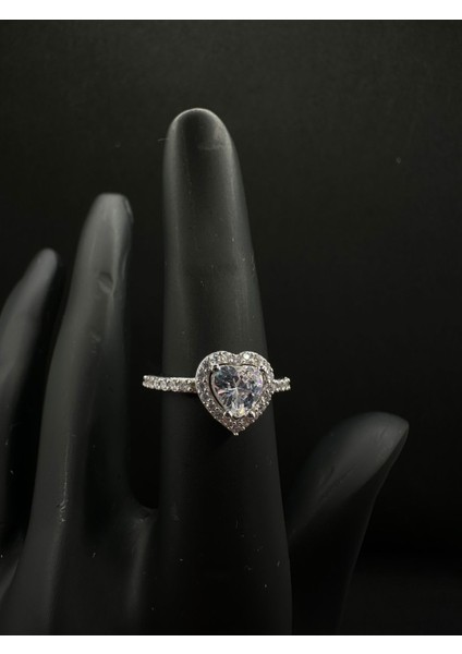 Gümüş Kalp Yüzük modelleri