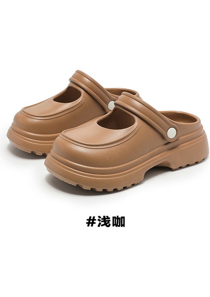 Mary Jane Dış Giyim Crocs Kadın Retro Artan Kalınlaşma Yumuşak Taban Ev Kaymaz Tek Beden Yaz Sandalet Iki Aşınma (Yurt Dışından)