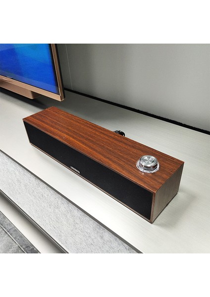 E350MB Kablolu Bluetooth Ses Multimedya Bilgisayar Masaüstü Uzun Ahşap Hoparlör Subwoofer (Yurt Dışından)