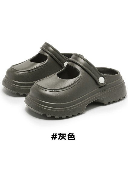 Mary Jane Dış Giyim Crocs Kadın Retro Artan Kalınlaşma Yumuşak Taban Ev Kaymaz Tek Beden Yaz Sandalet Iki Aşınma (Yurt Dışından)