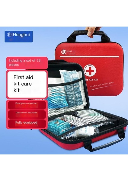 Tıbbi Ilk Yardım Çantası Taşınabilir Acil Durum Kiti Aile Açık Kamp Aracı Tıbbi Kiti Sivil Hava Savunma Ilk Yardım Çantası 30 Parçalı Set (Yurt Dışından)