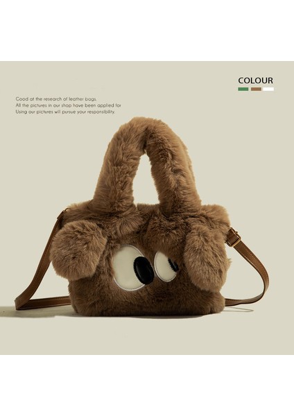 Kadınlar Için Sevimli Kızların Peluş Sonbahar ve Kış Çantaları, Kadınlar Için Şık ve Rahat Tek Omuzlu Çapraz Vücut Tüylü Çantalar (Yurt Dışından)