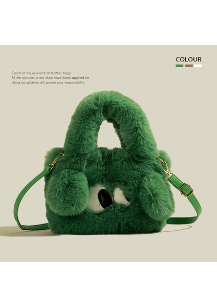 Kadınlar Için Sevimli Kızların Peluş Sonbahar ve Kış Çantaları, Kadınlar Için Şık ve Rahat Tek Omuzlu Çapraz Vücut Tüylü Çantalar (Yurt Dışından)