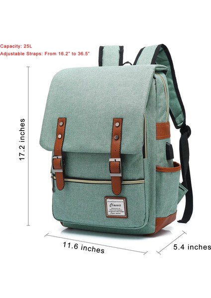 Dış Ticaret Yeni Bilgisayar Sırt Çantası, Kişiselleştirilmiş Retro Erkek ve Kadın Açık Hava Tuval Büyük Seyahat Çantası, Usb'li Şık Sırt Çantası (Yurt Dışından)