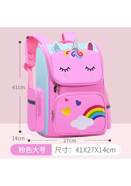 Unicorn Ilkokul Öğrencisi Karikatür Okul Çantası 1-3-6 Sınıf Uzay Çocuk Okul Çantası Anaokulu Sırt Çantası Baskı (Yurt Dışından)