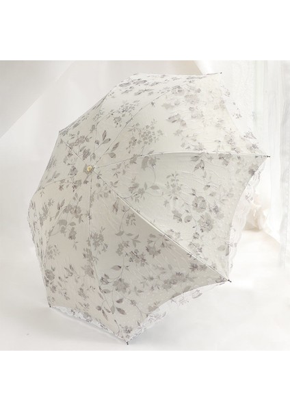 Küçük Taze Güneş Şemsiyesi Vinil Güneş Koruma Uv Dantel Kadınlar Için Güneşlik Hem Güneşli Hem De Yağmurlu Kullanımlar Için Kore Tarzı Çift Katmanlı Katlanır Şemsiye (Yurt Dışından)