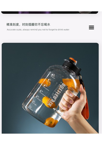 Ton Tonluk Kova Su Isıtıcısı Kadınlar Için Büyük Kapasiteli Spor ve Fitness Açık Hava Plastik Su Bardağı Erkekler Için Taşınabilir Şeffaf Yüksek Sıcaklığa Dayanıklı Bardak (Yurt Dışından)