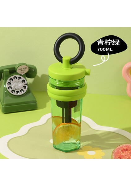 Öğrenci Yaz Su Bardağı, Kızın Yüksek Görünümlü Plastik Bardak, Yüksek Sıcaklığa Dayanıklı, Sevimli, Taşınabilir Dış Mekan Işık Lüks Saman Bardak (Yurt Dışından)