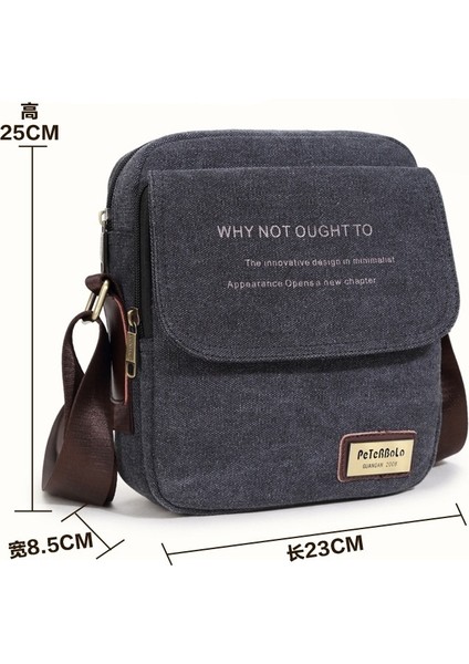 Yeni Erkek Çantası Aşınmaya Dayanıklı ve Nefes Alabilen Erkek Kanvas Çanta Tek Omuz Crossbody Çanta Rahat Büyük Kapasiteli Seyahat Çantası H612 (Yurt Dışından)