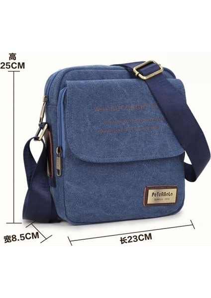 Yeni Erkek Çantası Aşınmaya Dayanıklı ve Nefes Alabilen Erkek Kanvas Çanta Tek Omuz Crossbody Çanta Rahat Büyük Kapasiteli Seyahat Çantası H612 (Yurt Dışından)