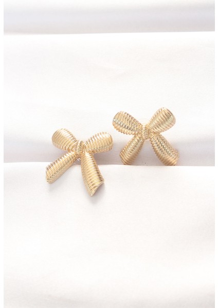 Pirinç Gold Renk Fiyonk Küpe - EBJ240521W24174