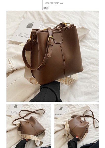 Kova Çantası, Üst Düzey ve Zarif Kadın Omuz Çantası 2024 Yeni Kore Tarzı Kadın Çantası, Modaya Uygun ve Şık Çapraz Çanta (Yurt Dışından)