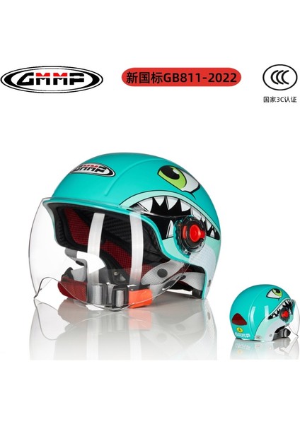 Parlak Karikatür Sürme Elektrikli Otomobil Motosiklet Kask Yaz Akülü Araba Erkek ve Kız Çocuk Güvenliği Yarım Kask 3c (Yurt Dışından)