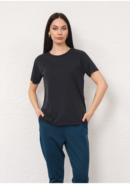 Kısa Kollu Bisiklet Yaka Modal Karışımlı T-Shirt modelleri