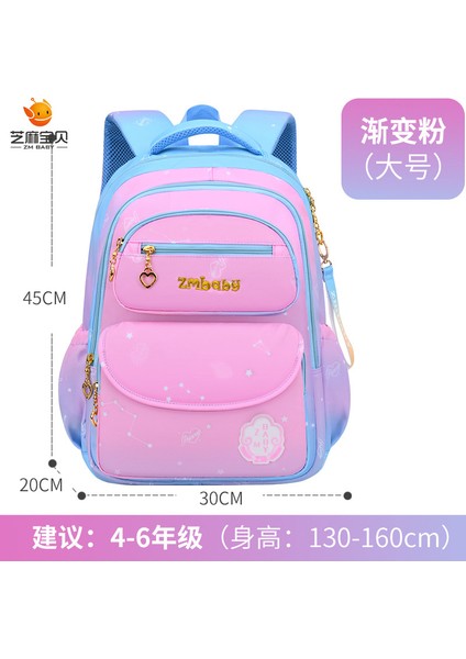 Yeni Ilkokul Kızın Okul Çantası Tatlı ve Sevimli Degrade Sırt Çantası 1-3-6 Sınıf Büyük Kapasiteli Çocuk Okul Çantası (Yurt Dışından)