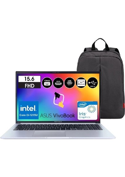 Vivobook 15 F1502ZA-EJ1535 Intel I3-1215U 20GB Ram 512GB SSD W11P 15,6" Fhd Snertech Çanta