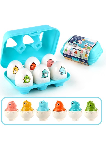 Yeni 6pc Bebek Montajlı Dinozor Yumurtası Renk Eşleştirme Akıllı Yumurta Bebek Eğitici Erken Eğitim Oyuncak (Yurt Dışından)
