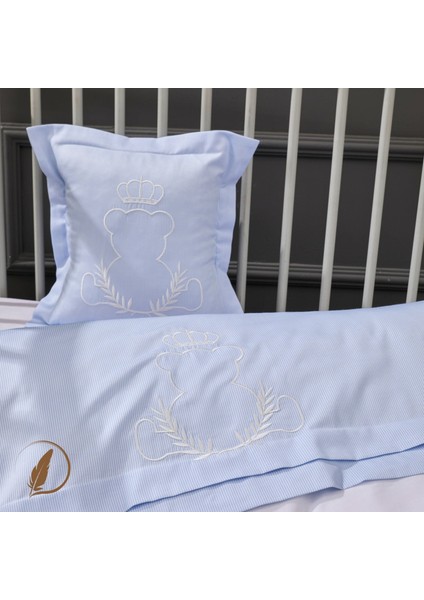- King Bebek Nevresim Takımı %100 Pamuk Nevresim, Çarşaf, 2xyastık Kılıfı Mavi modelleri