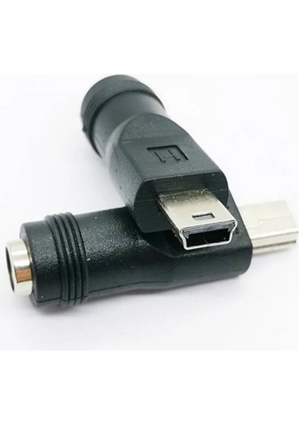 - 5 Pin Mini USB Erkek To Dc 5.5*2.1mm Dişi Soket Çevirici - Güç Adaptörü Fişi Dönüştürücü