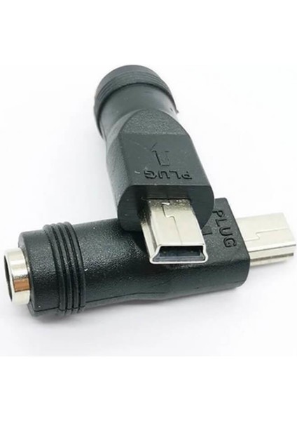 - 5 Pin Mini USB Erkek To Dc 5.5*2.1mm Dişi Soket Çevirici - Güç Adaptörü Fişi Dönüştürücü