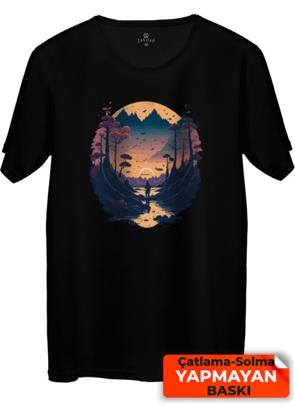 Çakılap Macera - Doğa - Kamp Baskılı Tişört (Rgl-Mcr)