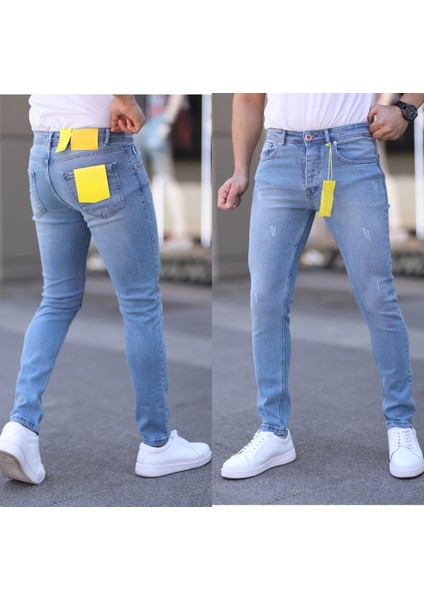 Erkek Likralı Slim Fit Kot Pantolon-Jean