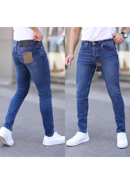 Erkek Likralı Slim Fit Kot Pantolon-Jean