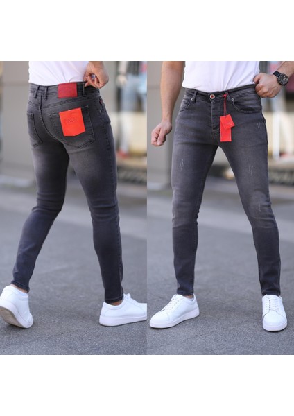 Erkek Likralı Slim Fit Kot Pantolon-Jean