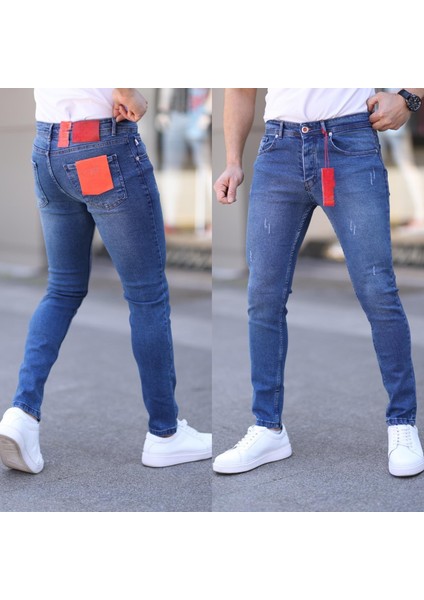 Erkek Likralı Slim Fit Kot Pantolon-Jean