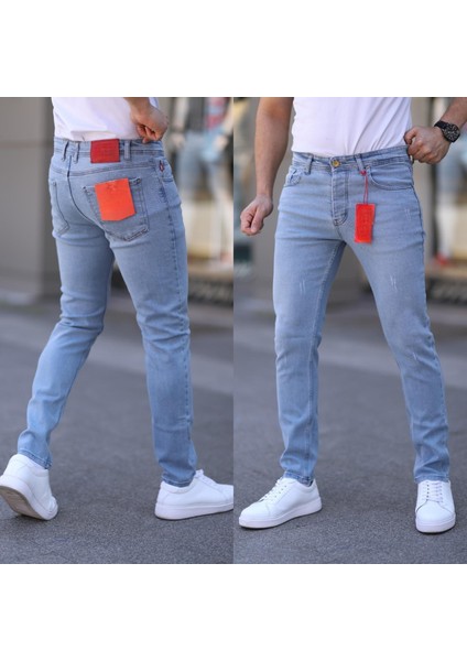 Erkek Likralı Slim Fit Kot Pantolon-Jean