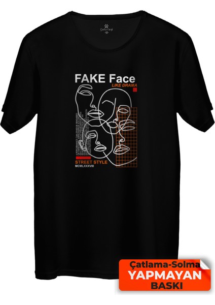 Çakılap Face Face Baskılı Tişört (Rgl-Krsk)