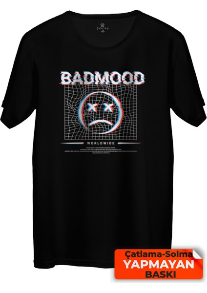 Çakılap Bad Mood Baskılı Tişört (Rgl-Krsk)