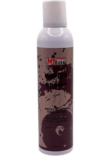 Metalik Sprey Gıda Boyası 250 ml Kahve