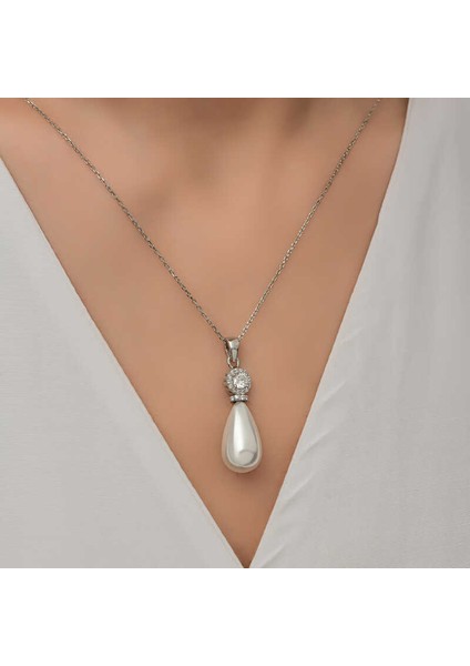 Gümüş Damla Inci Kadın Kolye indirimleri