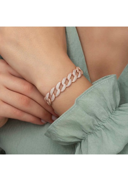 Gümüş Rose Taşlı Gurmet Bayan Bileklik indirimleri