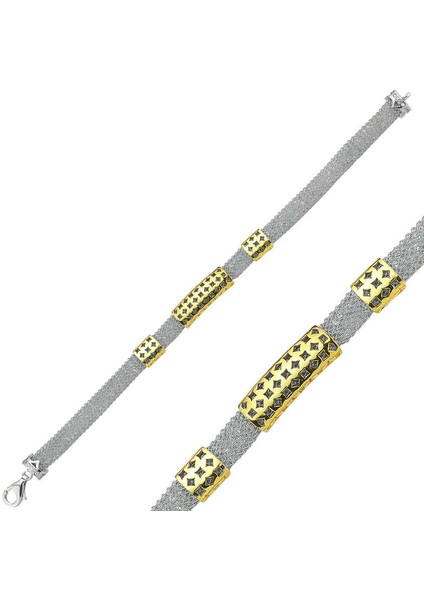 Gümüş Taşlı File Bayan Bileklik