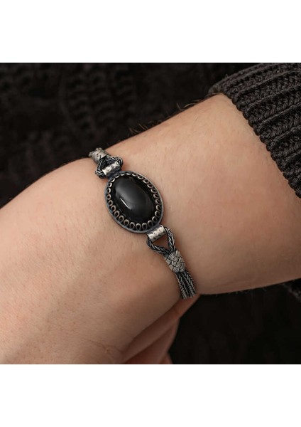 Gümüş Oniks Taşlı Kazaziye Bileklik fiyatları