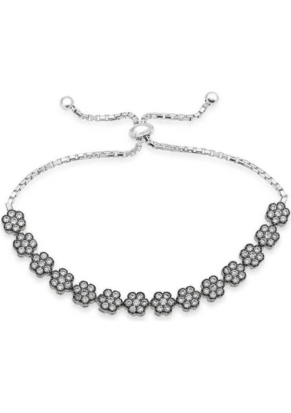 Gümüş Papatya Bayan Asansör Bileklik