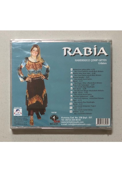 Rabia Habersizce Çekip Gittin Urfalım CD (Jelatininde Sıfır Orjnal Dönem Baskı Cd)