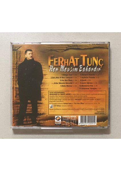 Ferhat Tunç Her Mevsim Bahardır CD (Orjnal Dönem Baskı Cd)