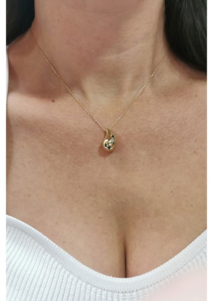 Altın 1.5 cm Drop Damla Kolye modelleri