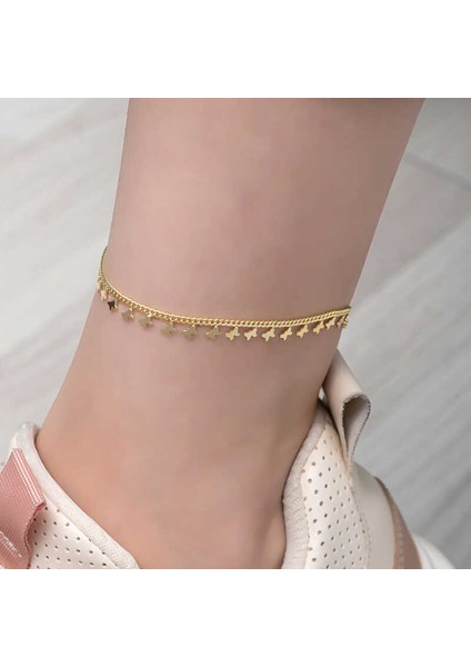 Gümüş Gold Kelebek Halhal