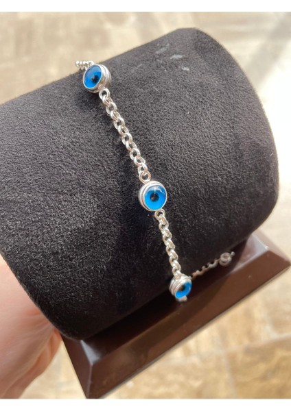 Üç Nazar Boncuklu Gümüş Bileklik fiyatları