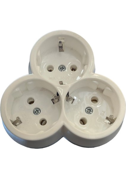 3'lü Topraklı Papatya Golyat Fiş Priz