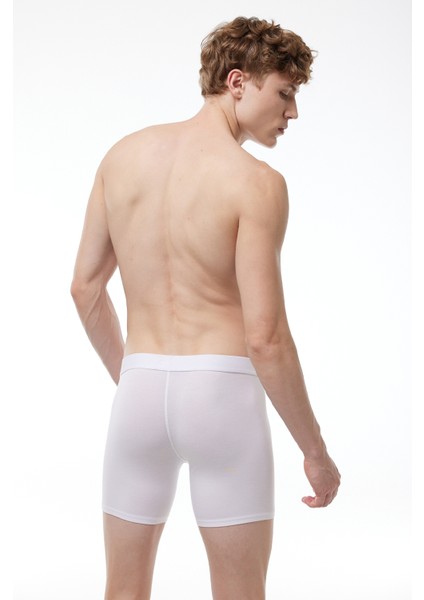 Erkek Beyaz 3 Lü Modal Uzun Boxer 010 3M010 fırsatları